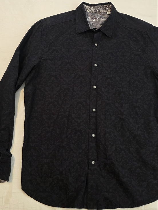 Robert Graham Other - Robert Graham Black Tonal Damask Print Mens Large